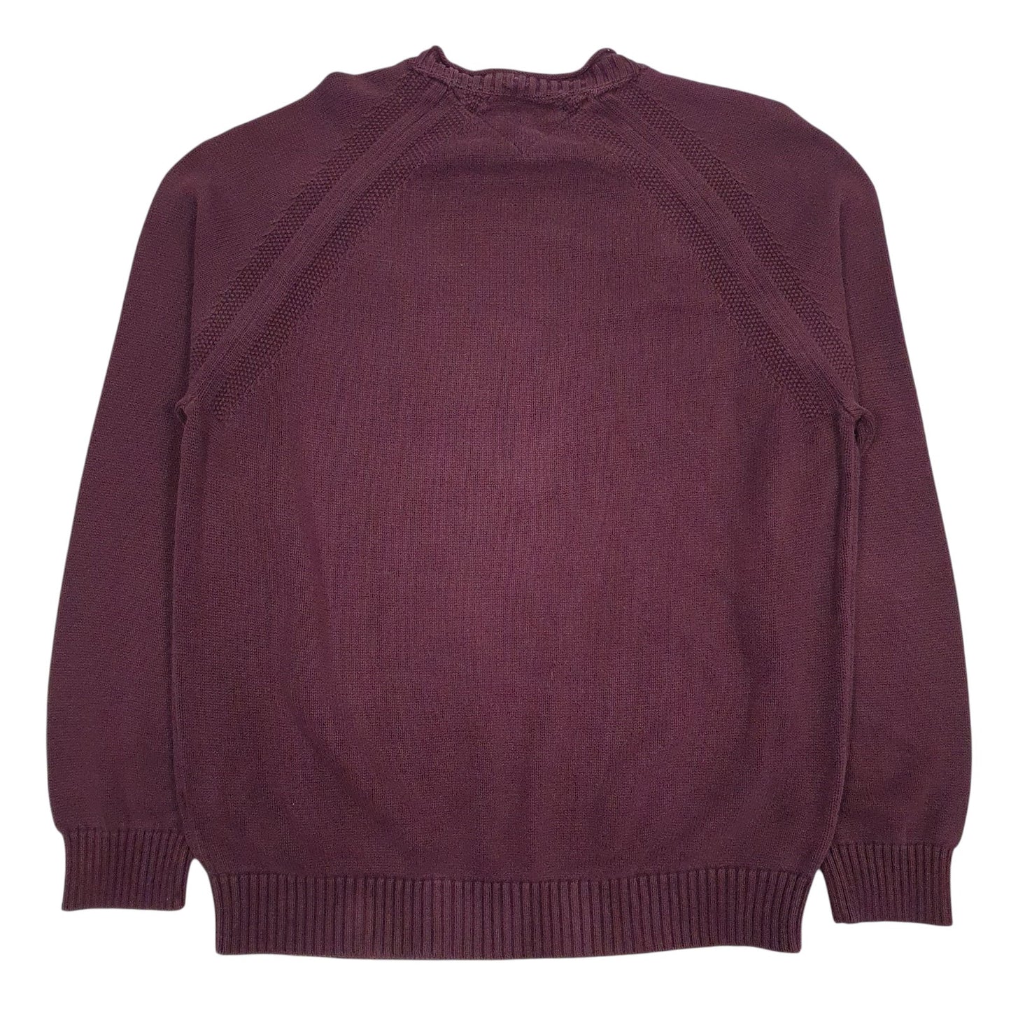 Mens Burgundy Tommy Hilfiger Knitwear Crewneck Jumper