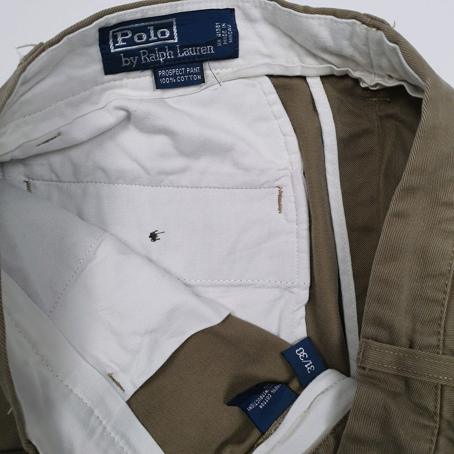 Mens Grey Polo Ralph Lauren Prospect Pant Vintage 90s  Trousers