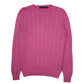 Womens Pink Ralph Lauren Sport Cable Knit Crewneck Jumper