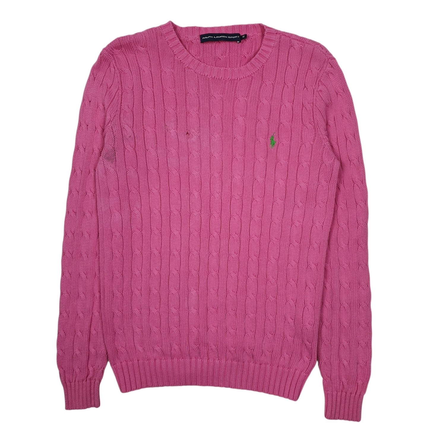 Womens Pink Ralph Lauren Sport Cable Knit Crewneck Jumper