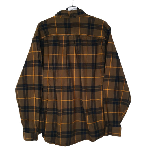 Mens Brown Eddie Bauer Thick Flannel Plaid  Shirt