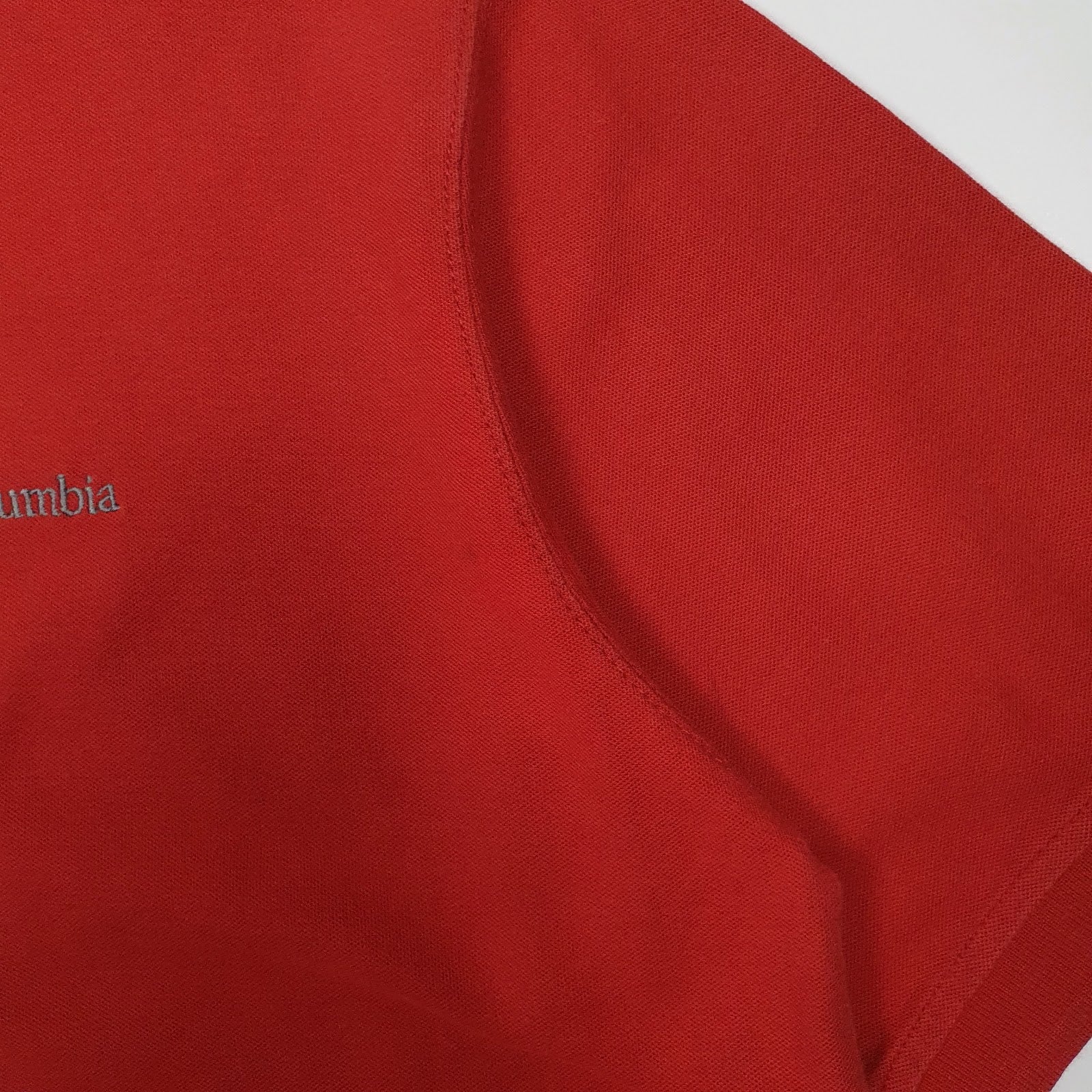 Mens Red Columbia Sportswear Company  Quarter Zip Polo Shirt