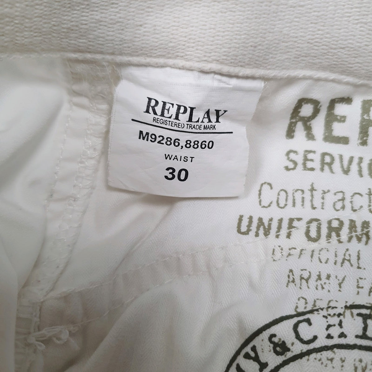 Mens White Replay   Shorts