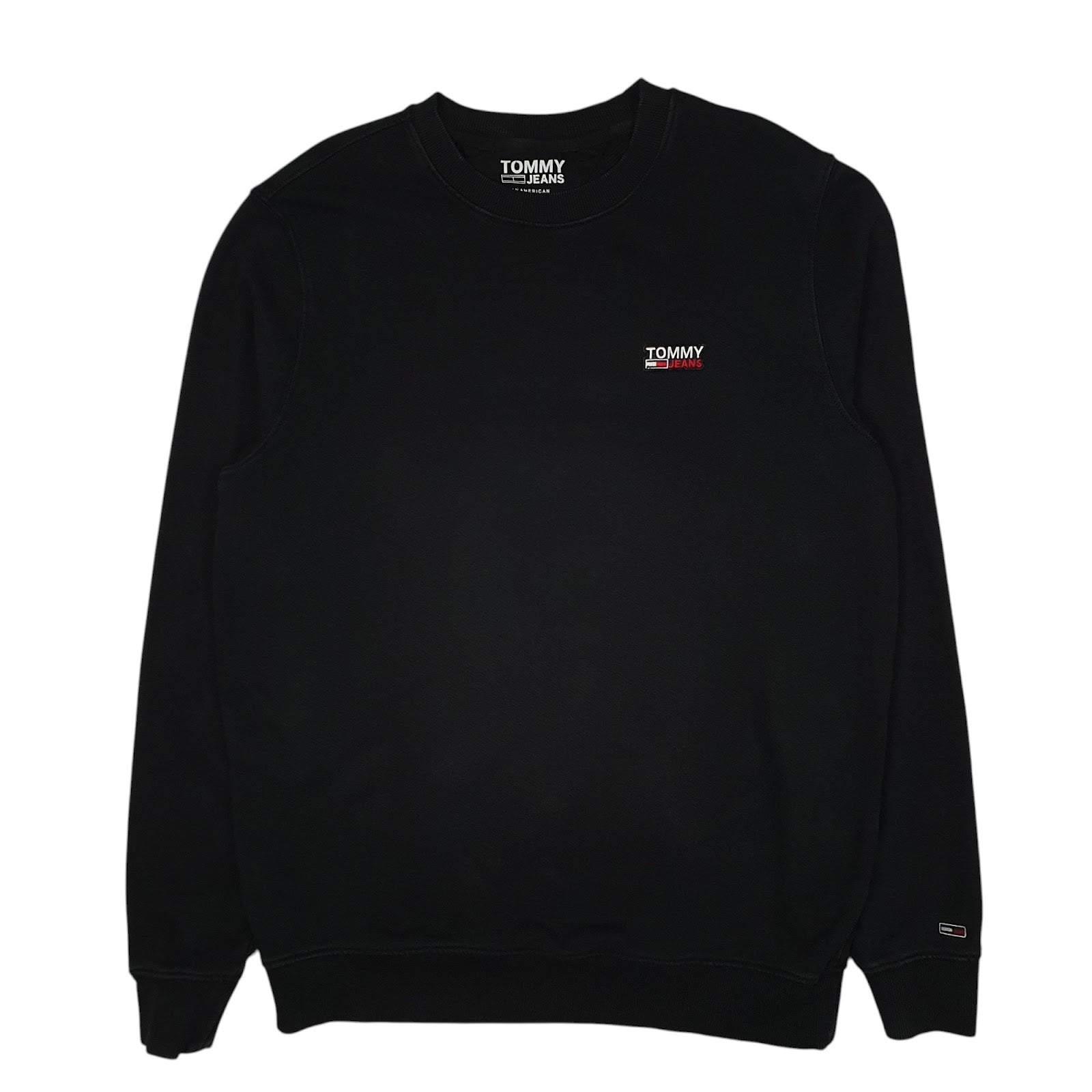 Mens Black Tommy Hilfiger Tommy Jeans Crewneck Jumper