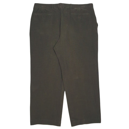 Mens Green Burberry Pleated  Trousers