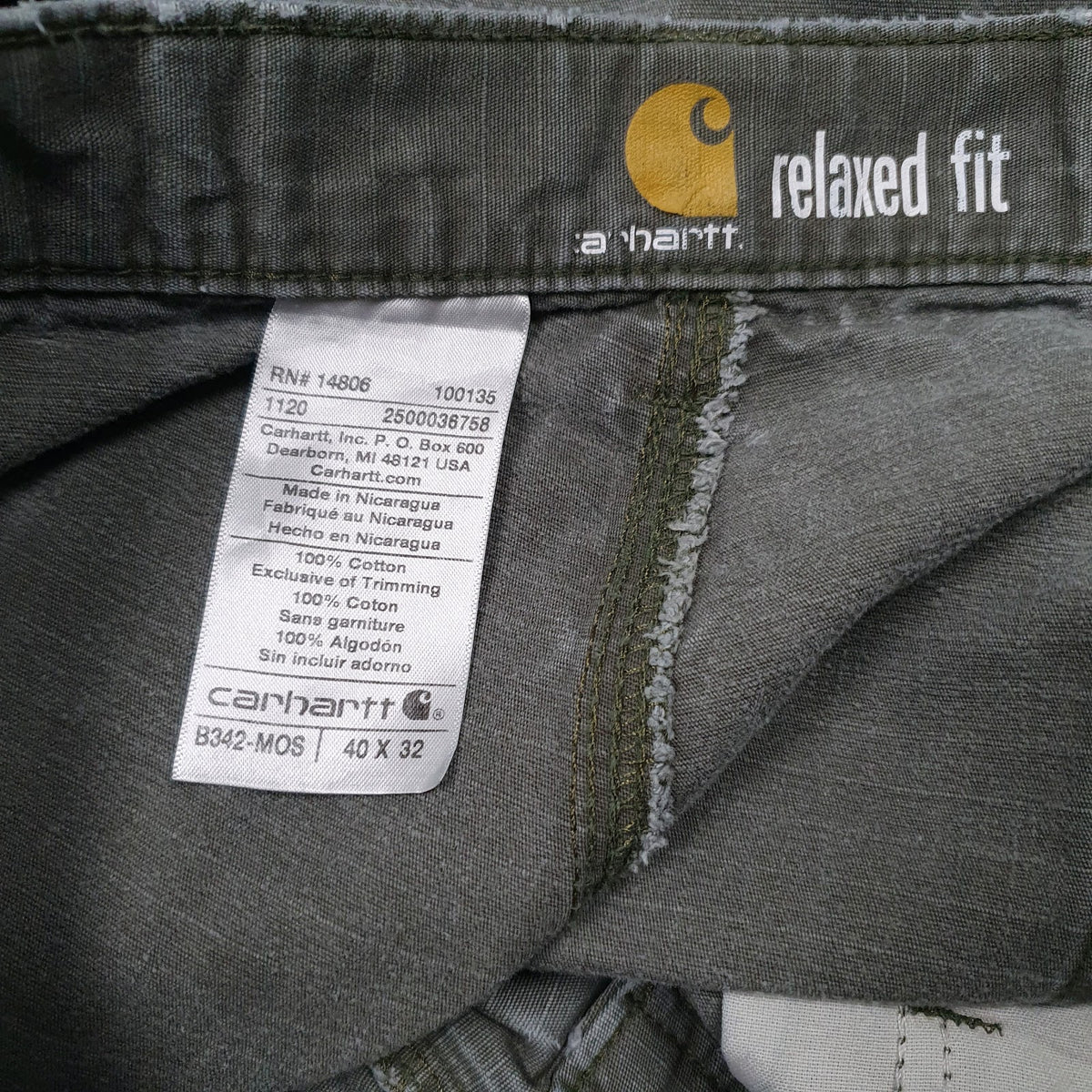 Mens Grey Carhartt Workwear  Trousers
