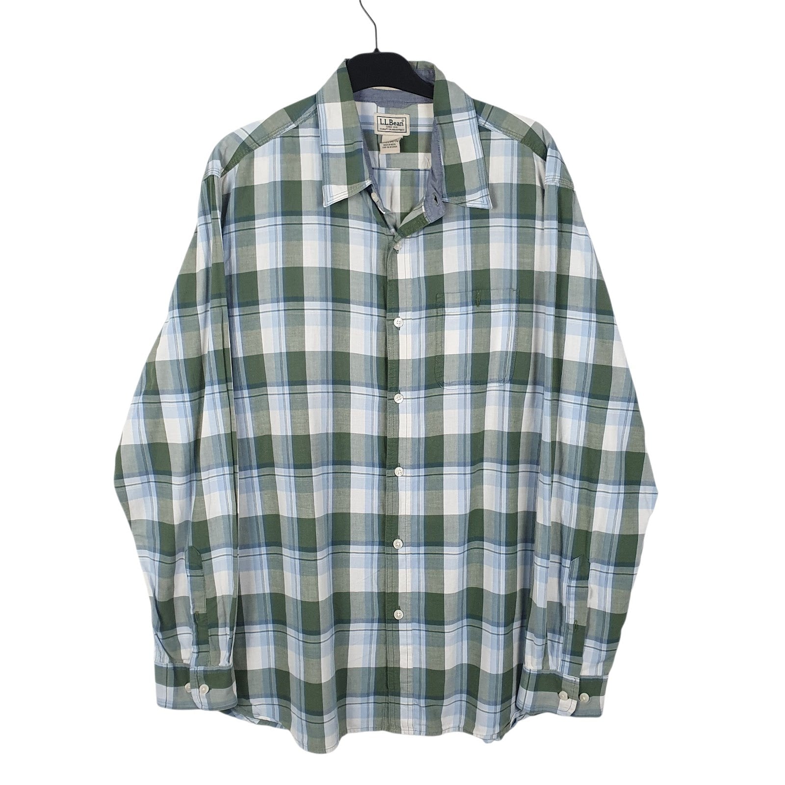 Mens Green L.L.Bean  Long Sleeve Shirt