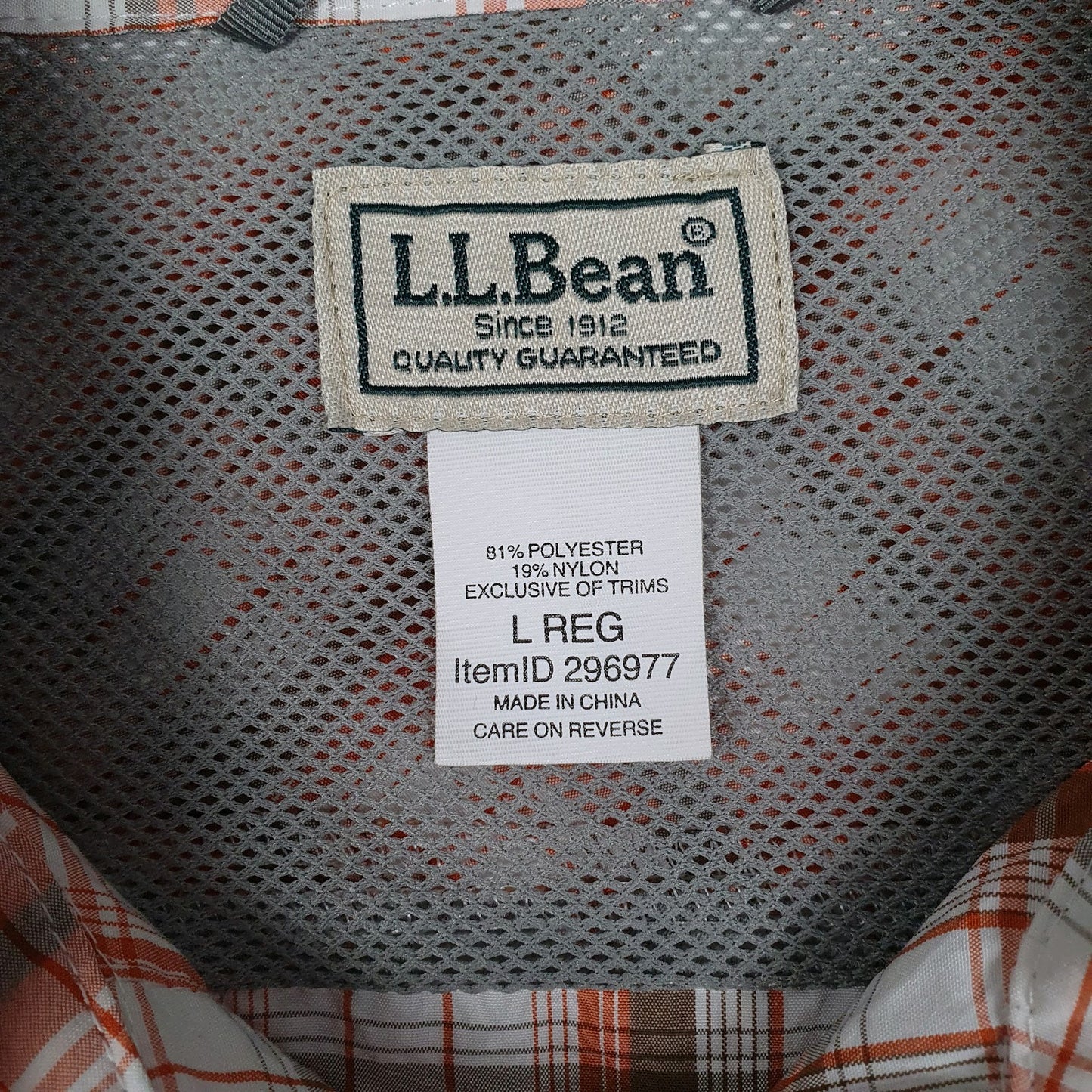 Mens Orange L.L.Bean   Shirt
