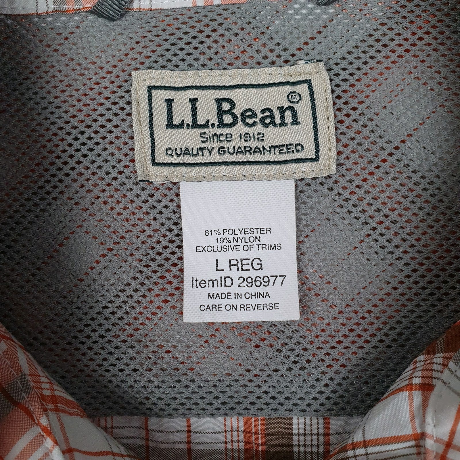 Mens Orange L.L.Bean   Shirt