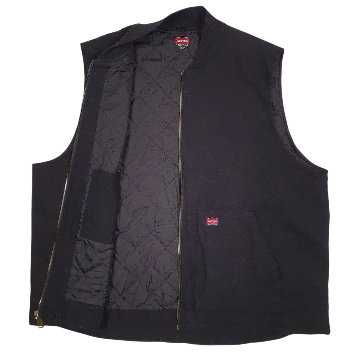 Mens Black Wrangler Workwear Padded Hoodie Coat