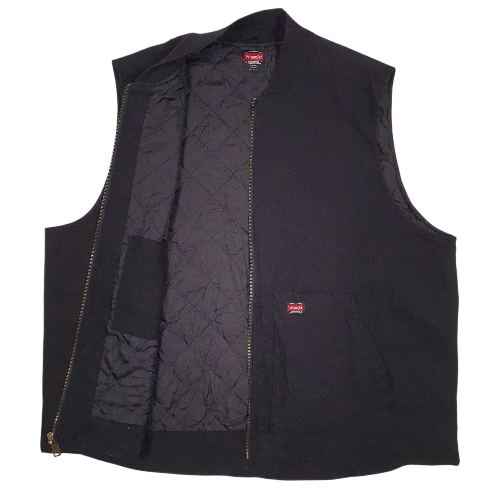 Mens Black Wrangler Workwear Padded Hoodie Coat