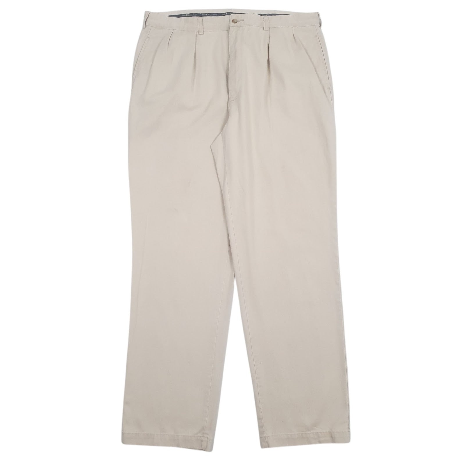 Mens Cream Polo Ralph Lauren Double Pleated Chino Trousers
