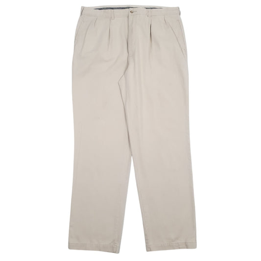 Mens Cream Polo Ralph Lauren Double Pleated Chino Trousers