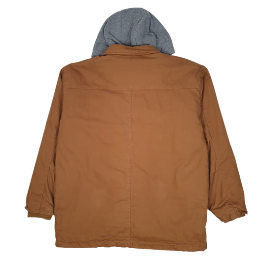 Mens Tan Wrangler Hoodie Chore  Coat