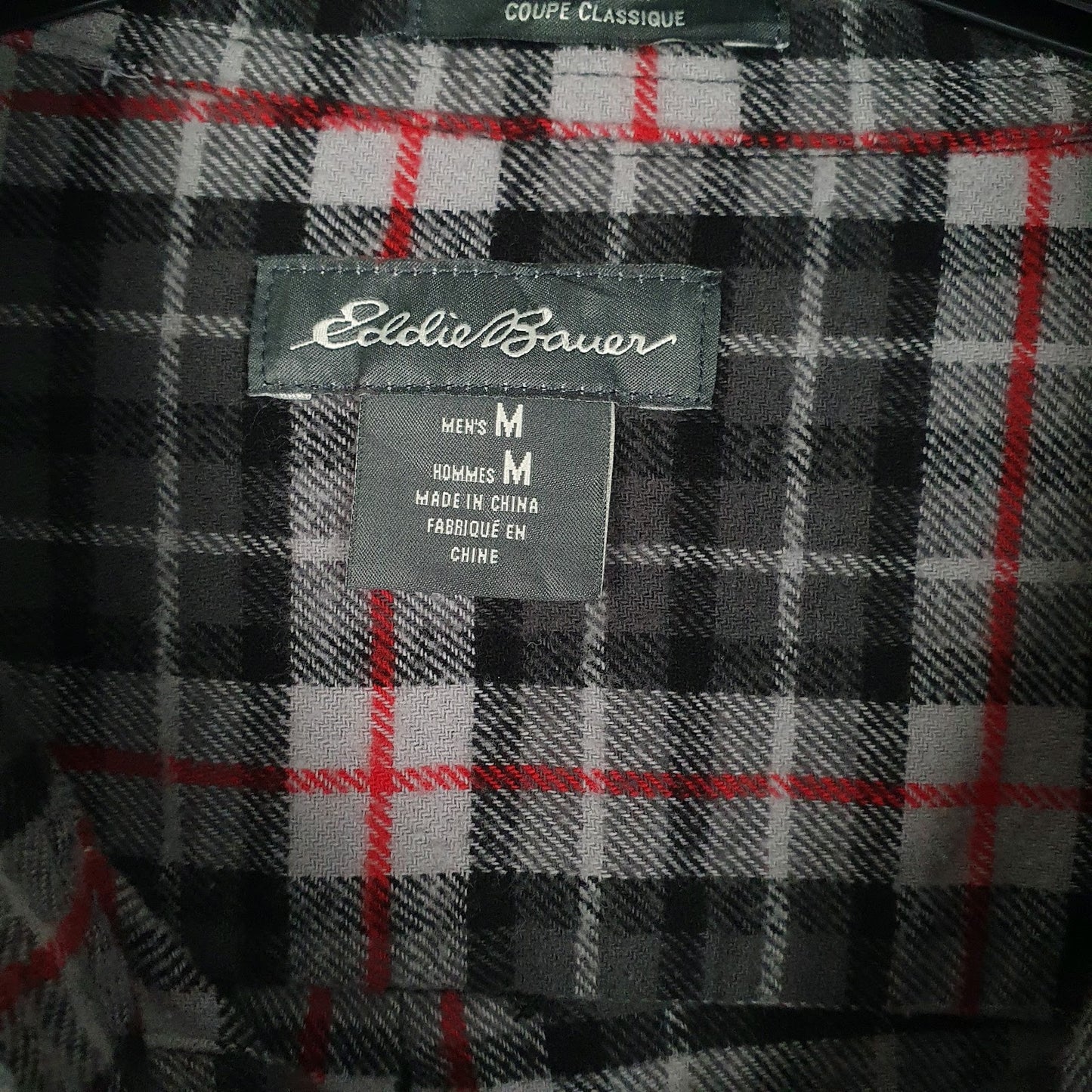 Mens Grey Eddie Bauer Flannel  Shirt