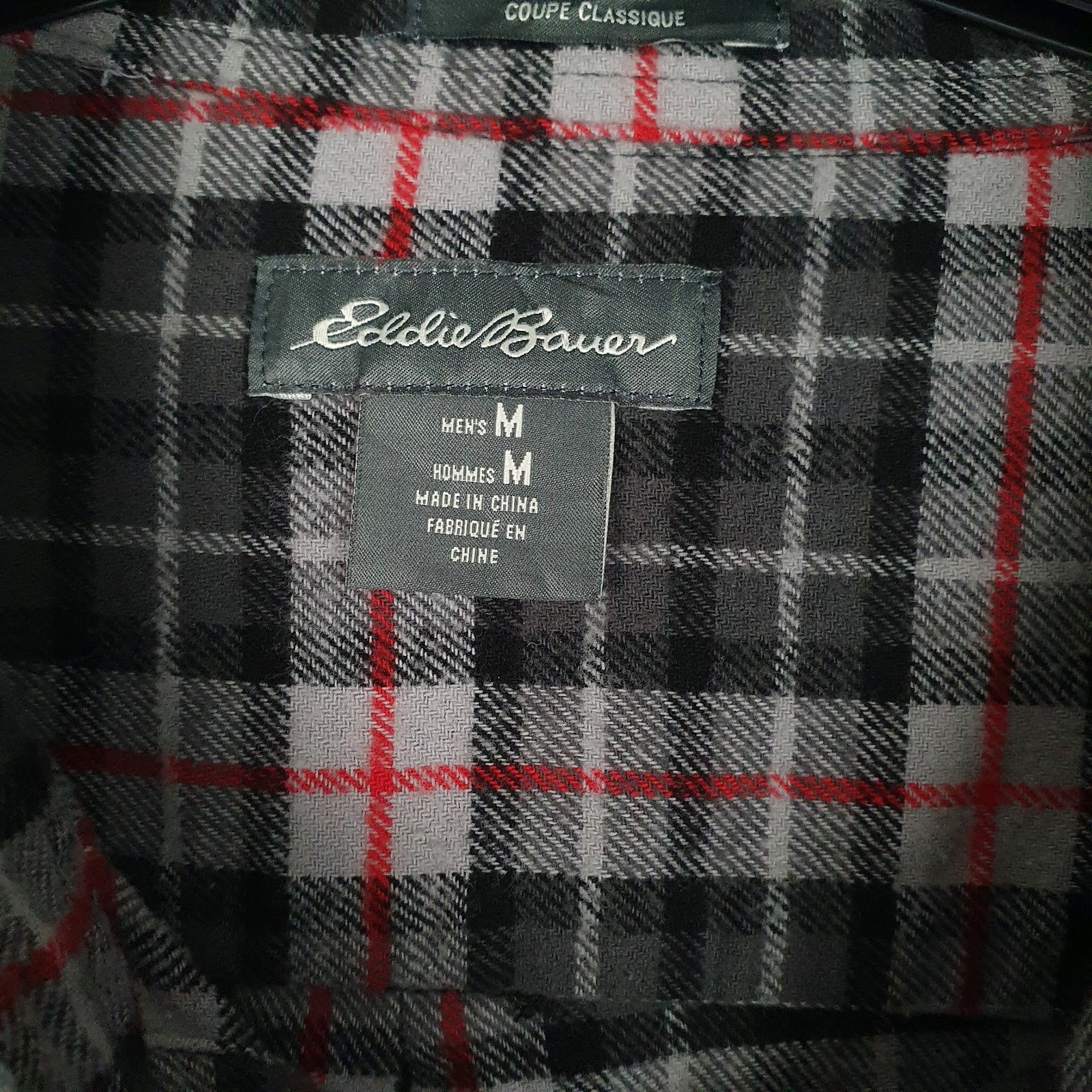 Mens Grey Eddie Bauer Flannel  Shirt
