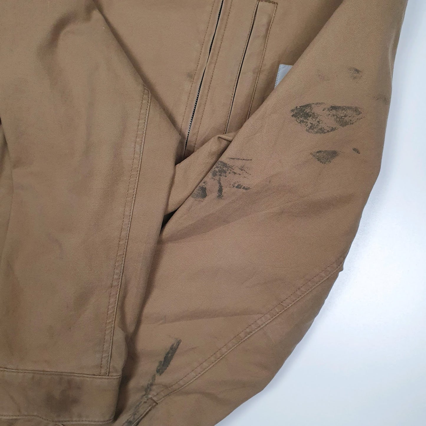Mens Brown Carhartt Cryder Foreman Detroit Windbreaker Full Zip Coat