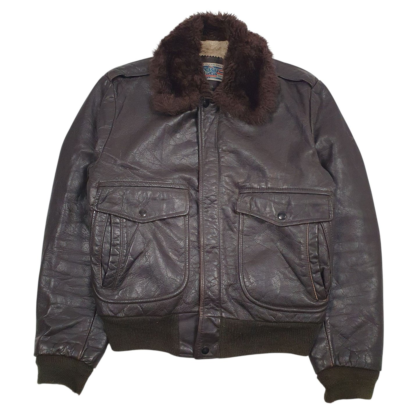 Mens Brown Sears Vintage 70s Fleece Lined  Coat