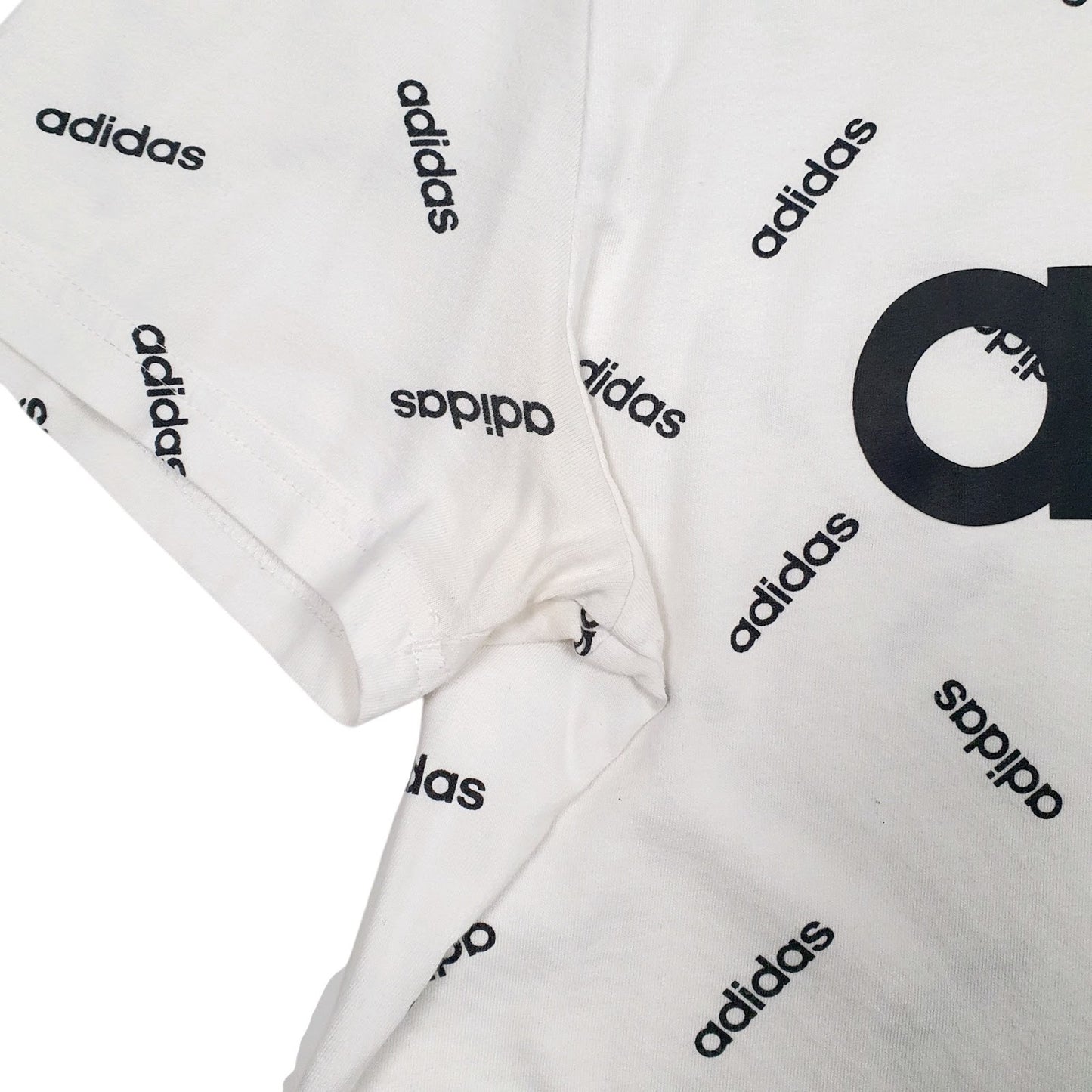 Mens White Adidas Spellout  T Shirt