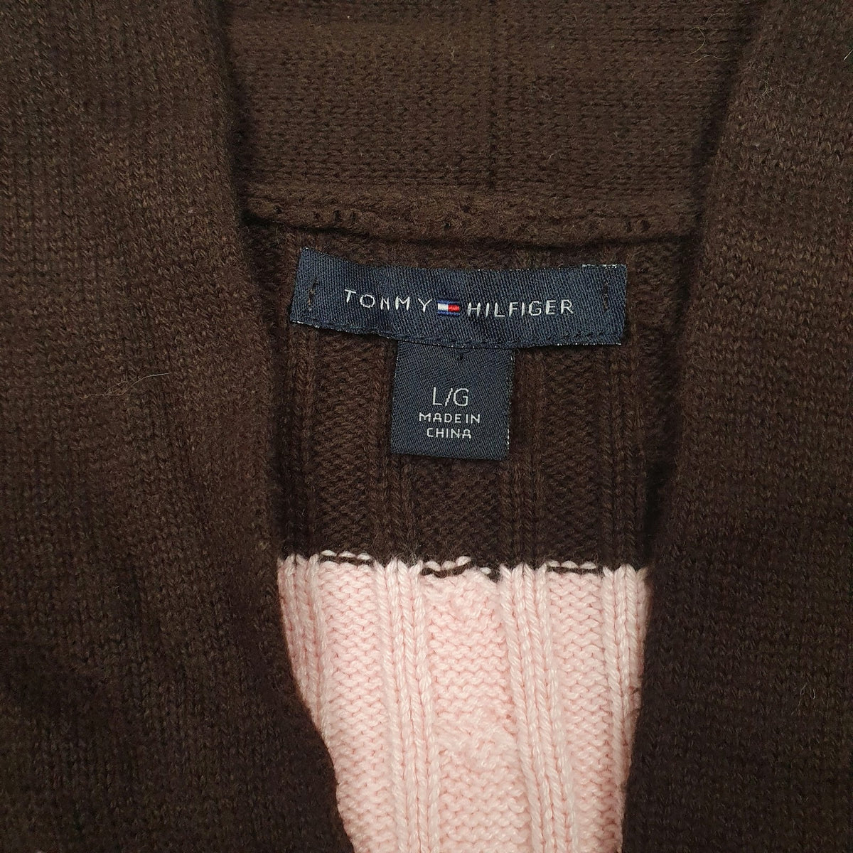 Womens Pink Tommy Hilfiger Cable Knit Cardigan Jumper