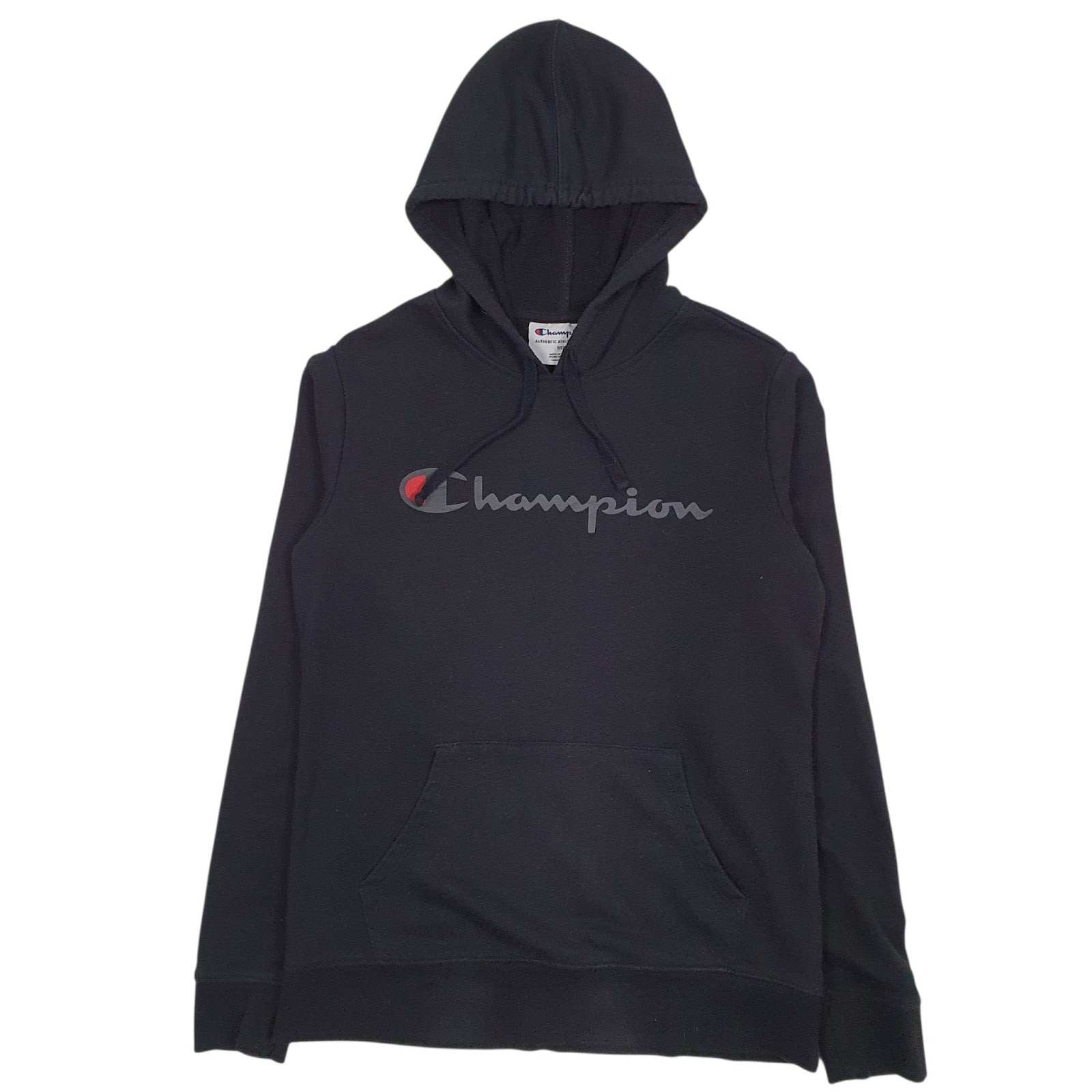 Mens Black Champion Spellout Hoodie Jumper