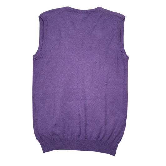 Womens Purple Cotton & Silk  Vest Jumper