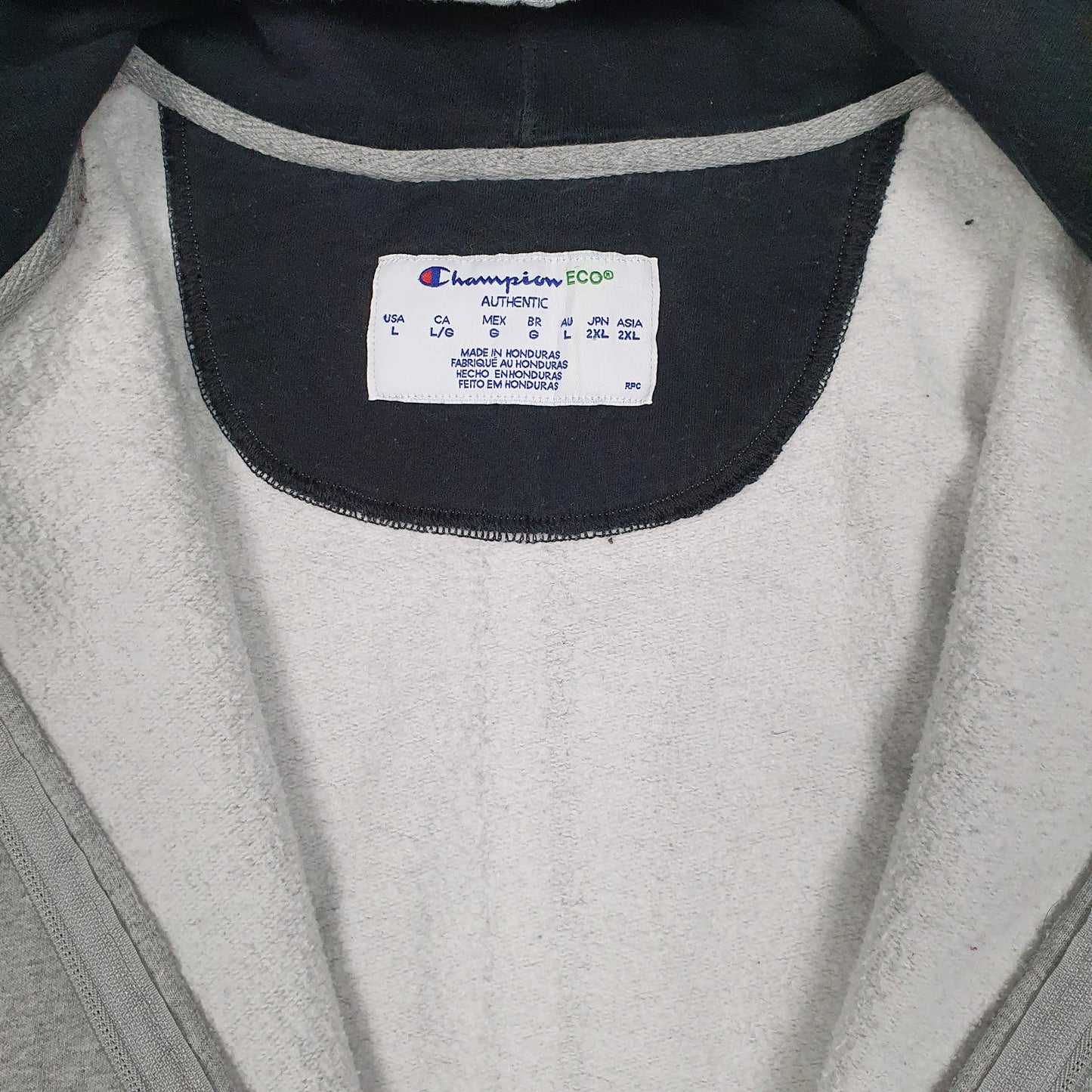 Mens Grey Champion Hoodie Full Zip Jumper