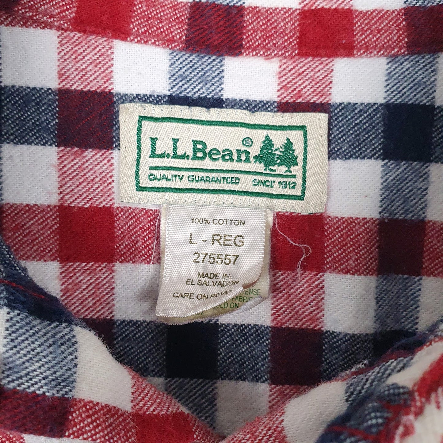 Mens Red L.L.Bean Flannel  Shirt