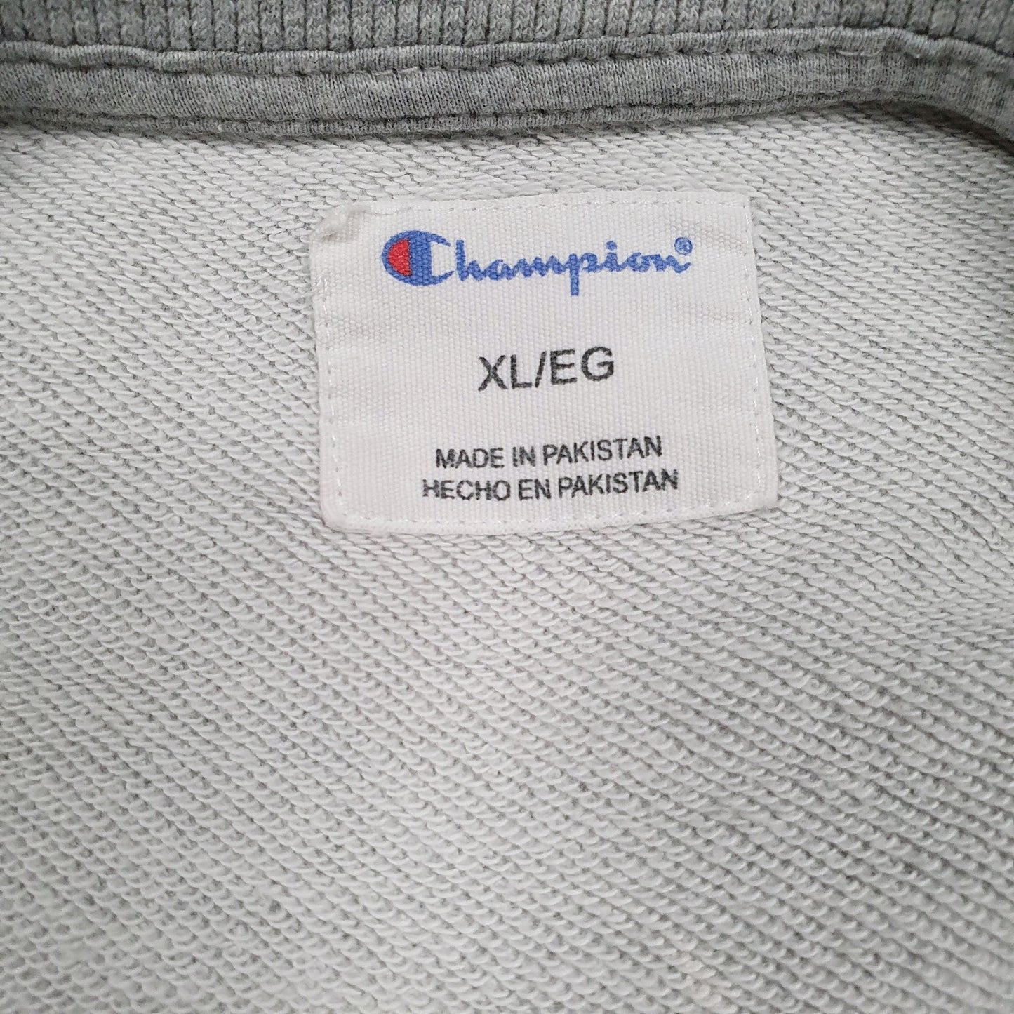 Mens Grey Champion Spellout Crewneck Jumper