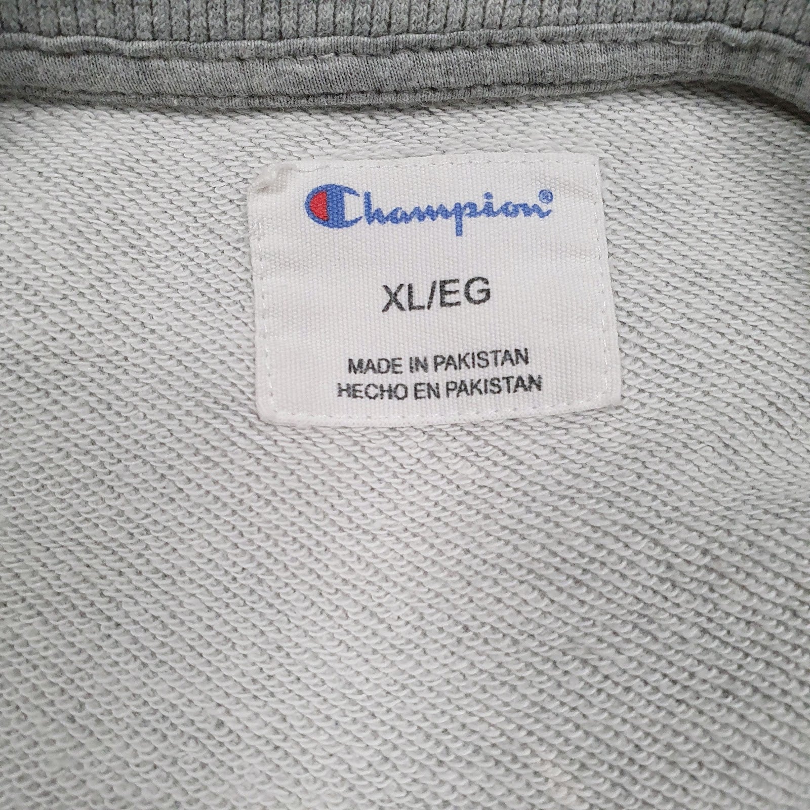 Mens Grey Champion Spellout Crewneck Jumper