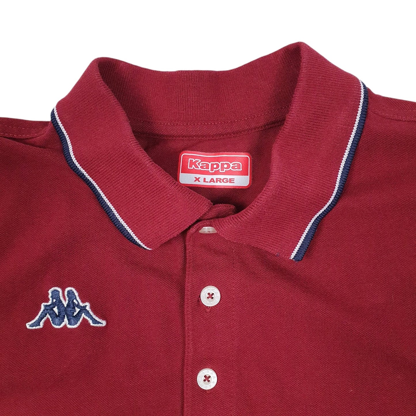 Mens Burgundy Kappa  Hoodie Polo Shirt