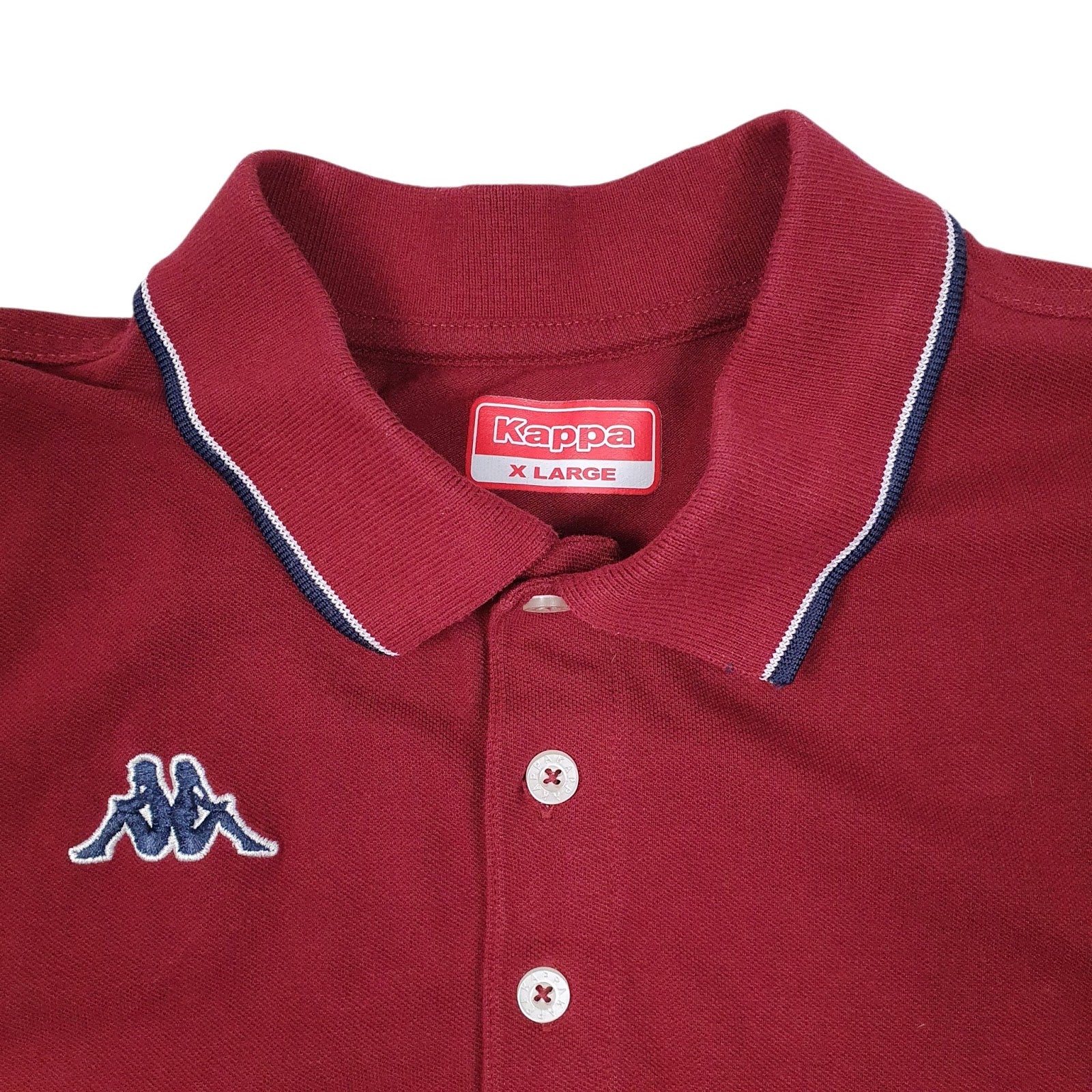 Mens Burgundy Kappa  Hoodie Polo Shirt