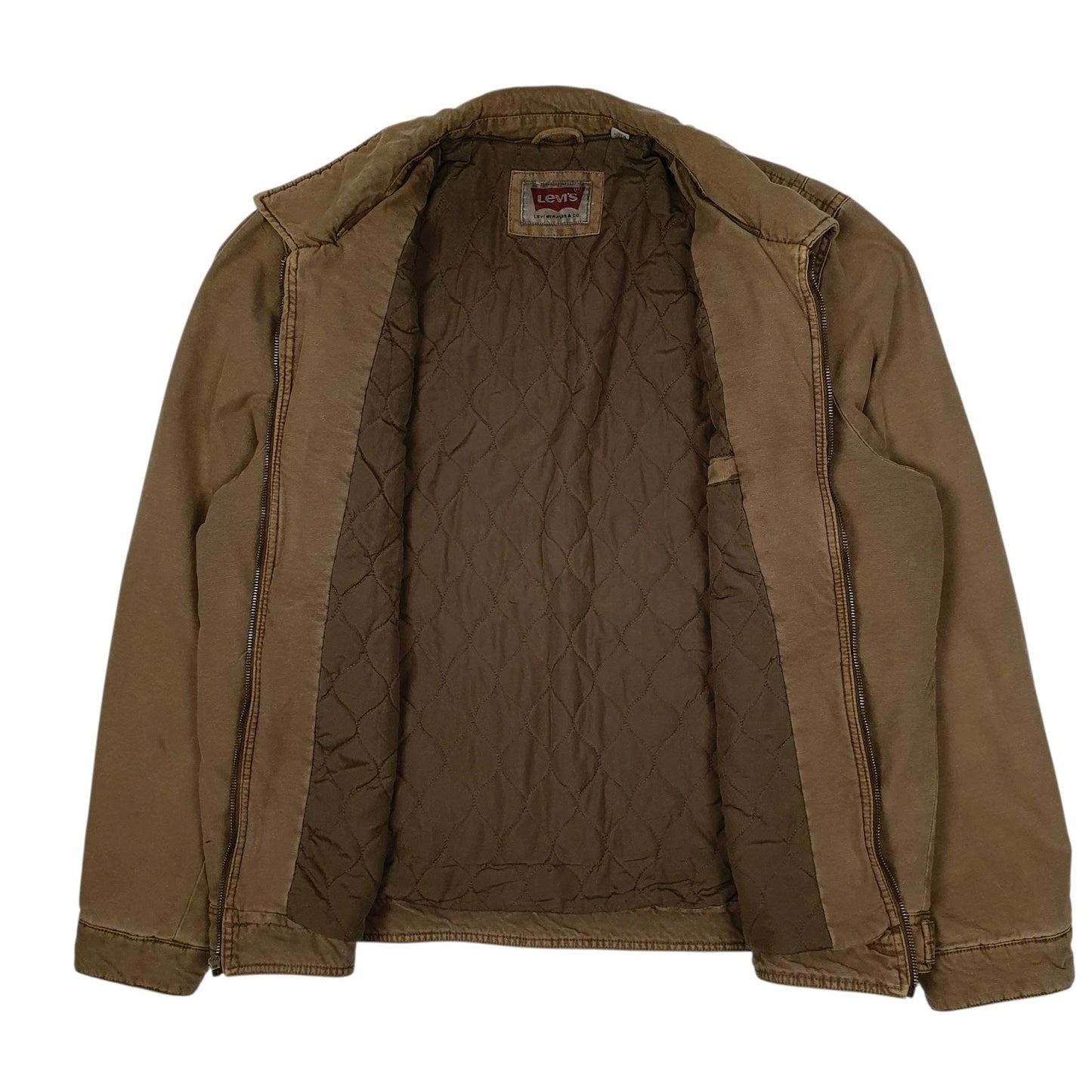 Mens Brown Levis Type 3 Canvas Bomber Windbreaker  Coat