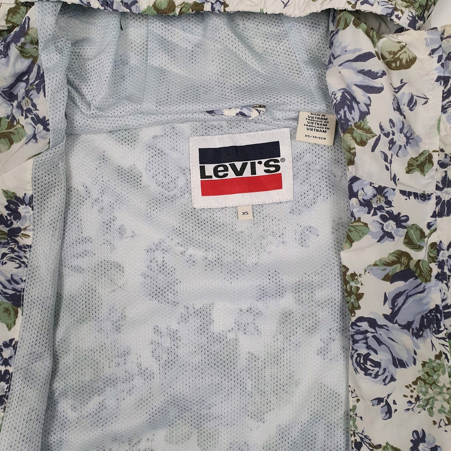 Womens White Levis Floral  Coat