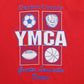 Womens Red Fruit Of The Loom YMCA Vintage 90s Made In USA Full Zip T Shirt