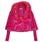 Womens Pink Bray Steve Alan Fluffy Faux Fur  Coat