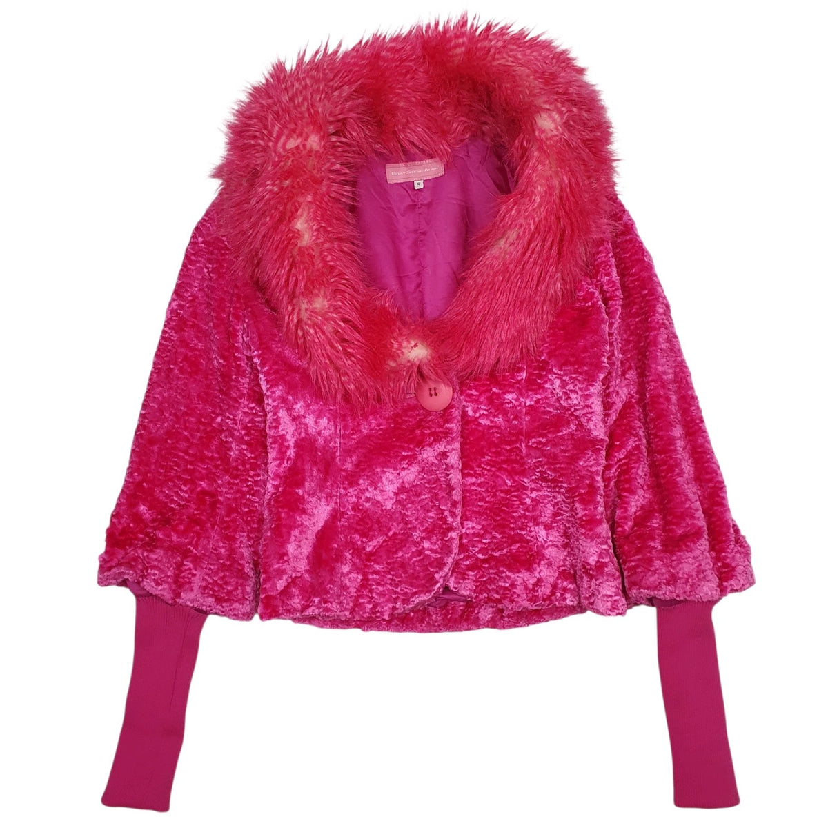 Womens Pink Bray Steve Alan Fluffy Faux Fur  Coat