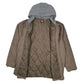 Mens Brown Wrangler Chore Windbreaker Hoodie Padded  Coat