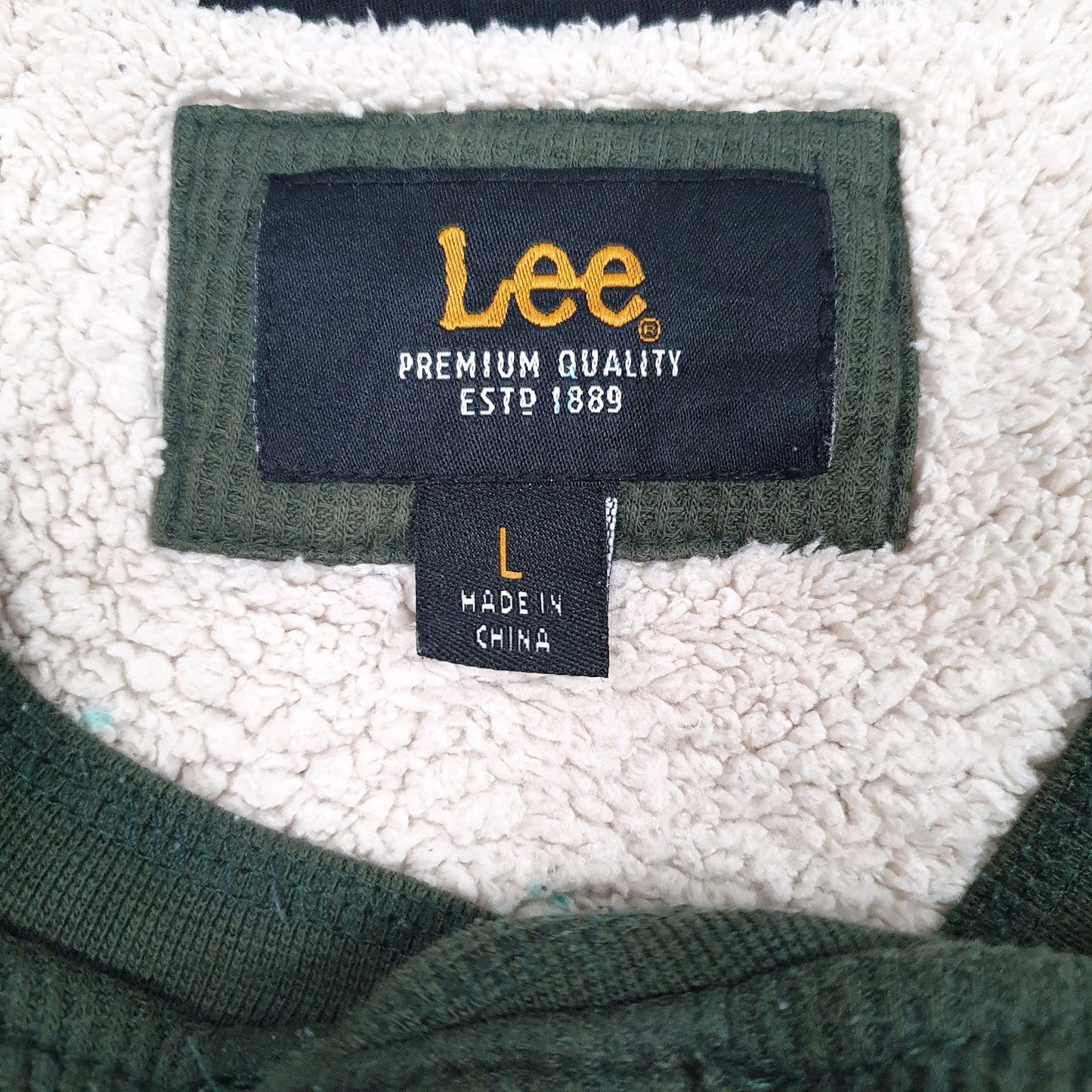 Mens Green Lee Shepa Lined Quarter Zip Jumper
