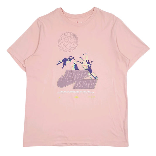 Mens Pink Nike Air Jordan Jump Man Short Sleeve T Shirt