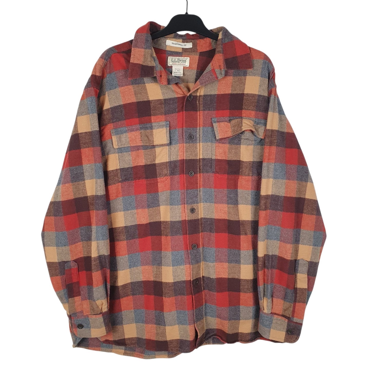 Mens Red L.L.Bean Chamois Long Sleeve Shirt