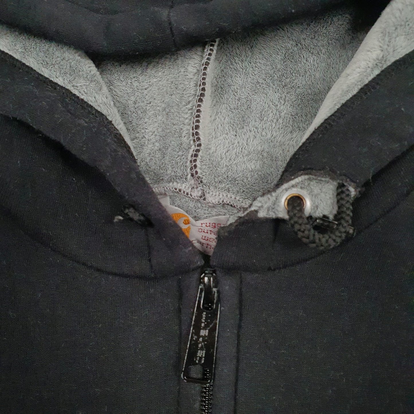 Mens Black Carhartt Car-Lux Hooded Thermo Sweat Full Zip Jumper