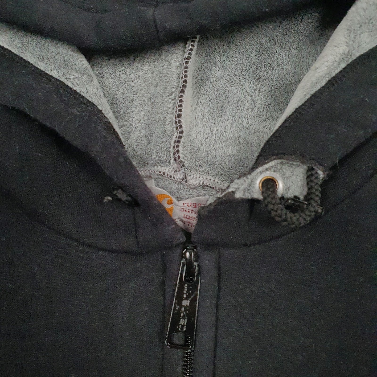 Mens Black Carhartt Car-Lux Hooded Thermo Sweat Full Zip Jumper