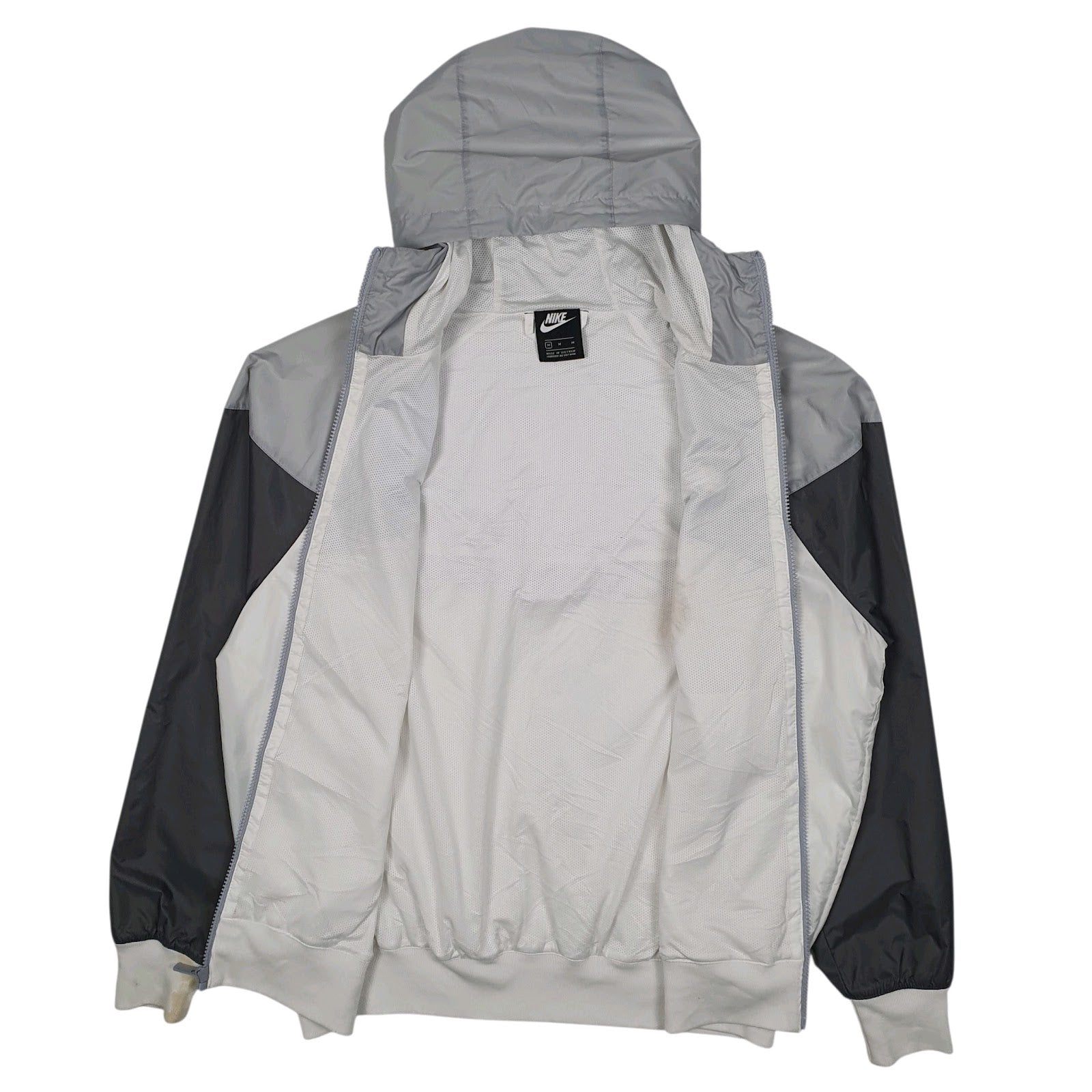Mens White Nike Windrunner Crewneck Coat