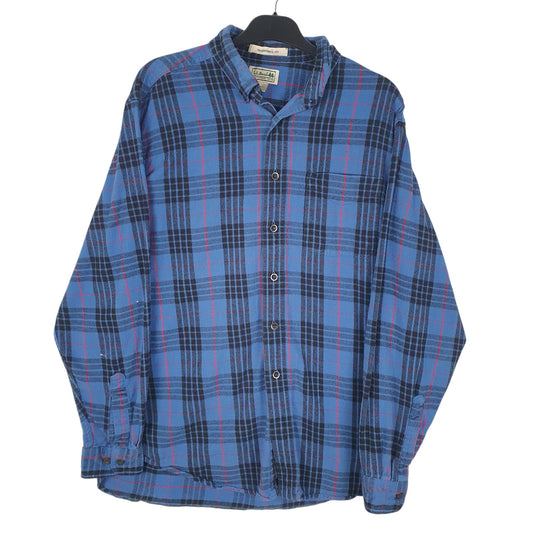 Mens Blue L.L.Bean Flannel Long Sleeve Shirt