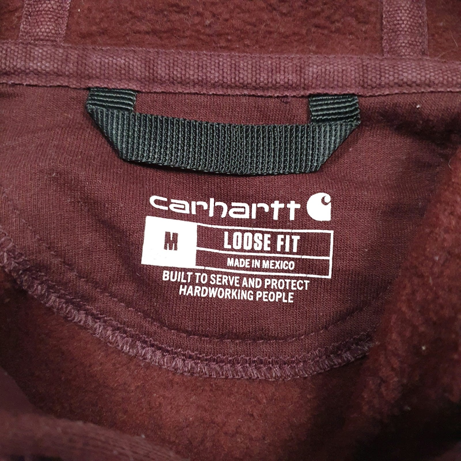Mens Burgundy Carhartt Spellout Hoodie Jumper