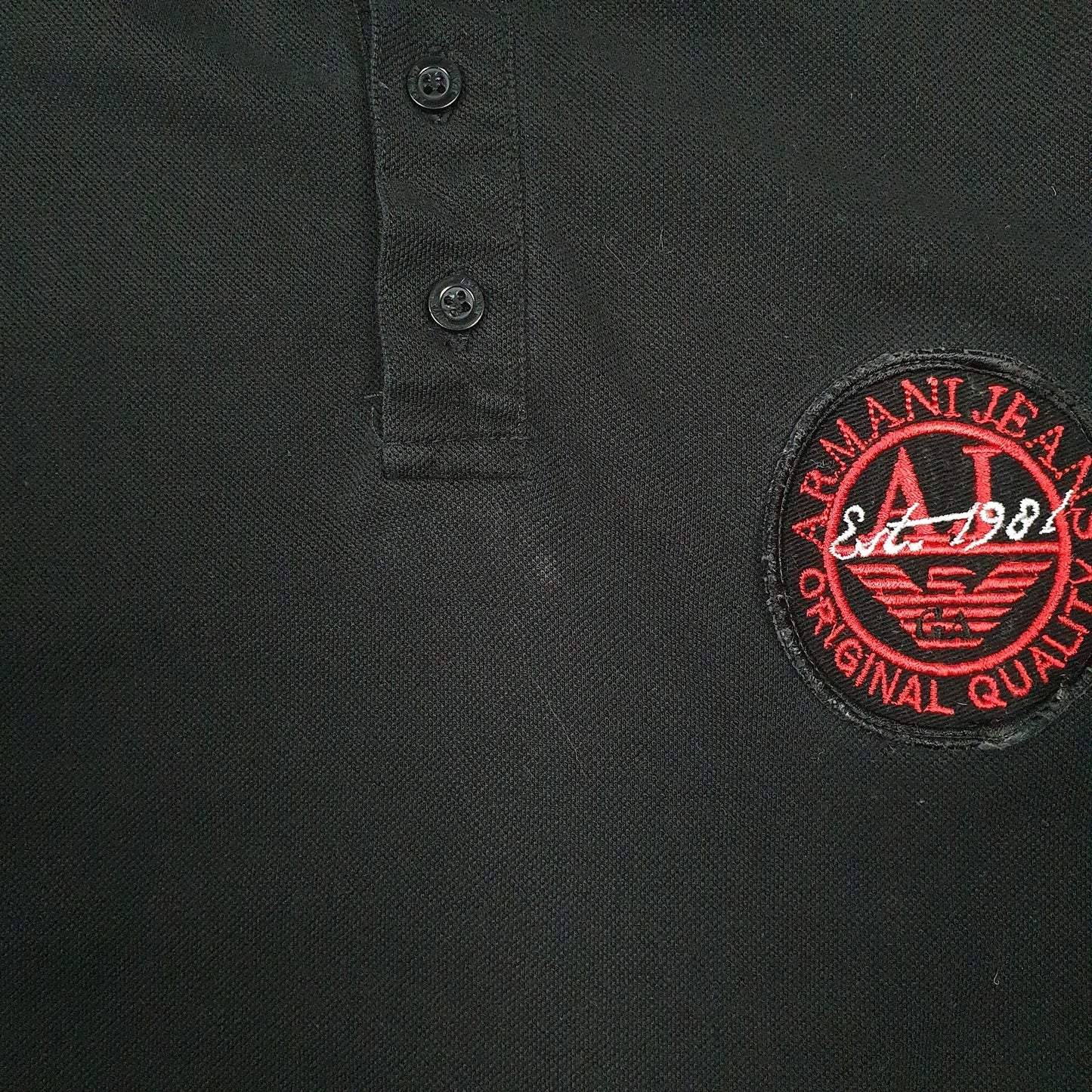 Mens Black Armani Jeans  Hoodie Polo Shirt
