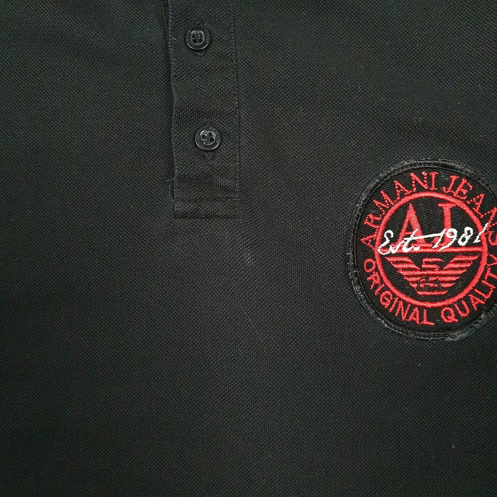 Mens Black Armani Jeans  Hoodie Polo Shirt