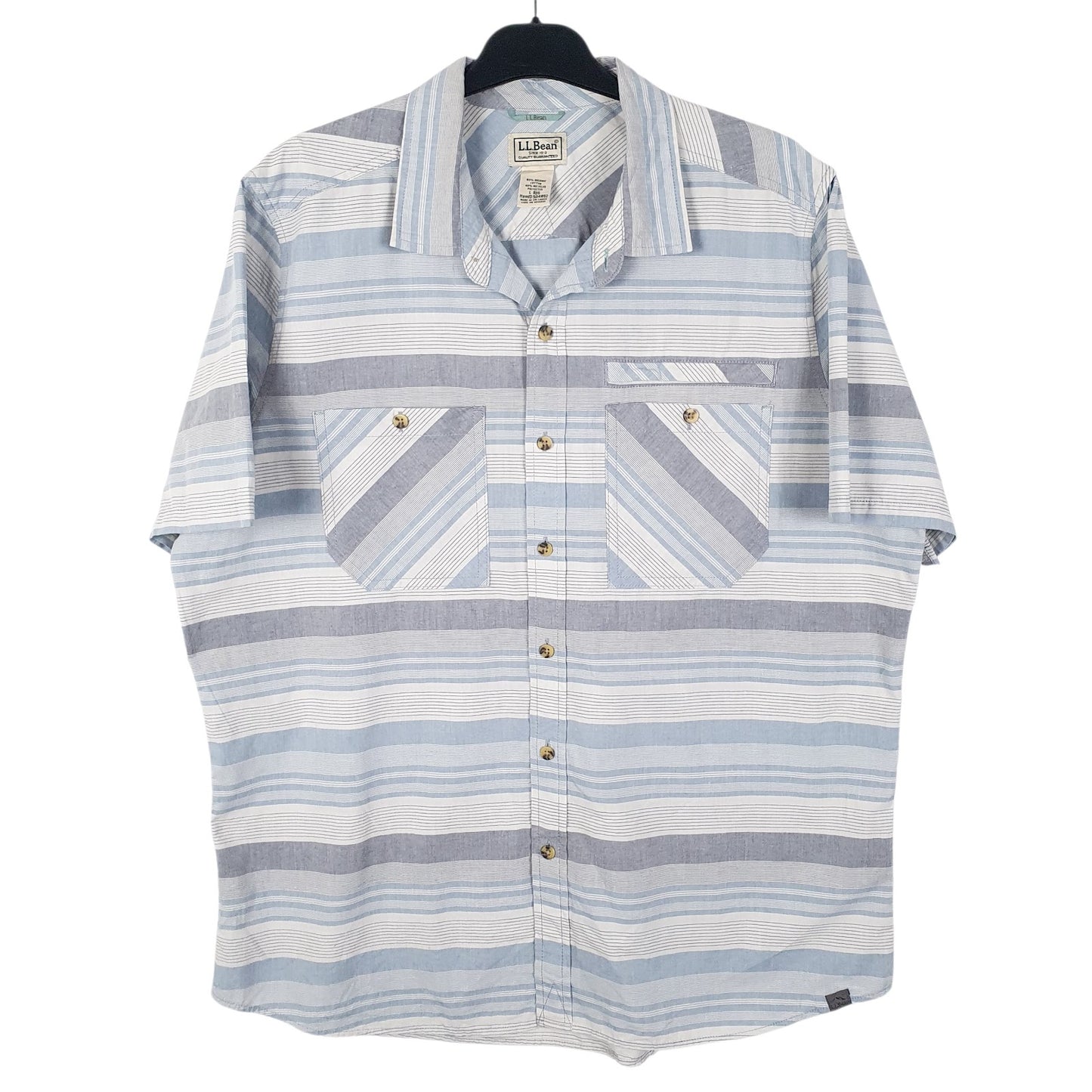 Mens Blue L.L.Bean  Short Sleeve Shirt