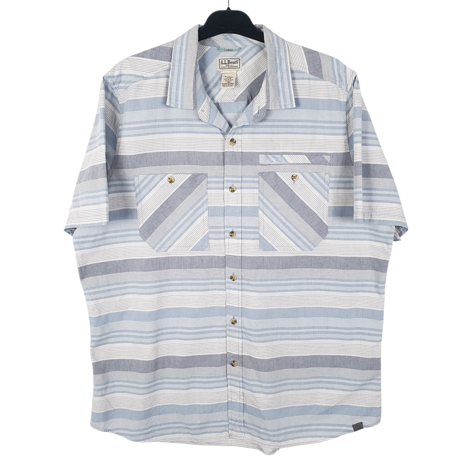 Mens Blue L.L.Bean  Short Sleeve Shirt
